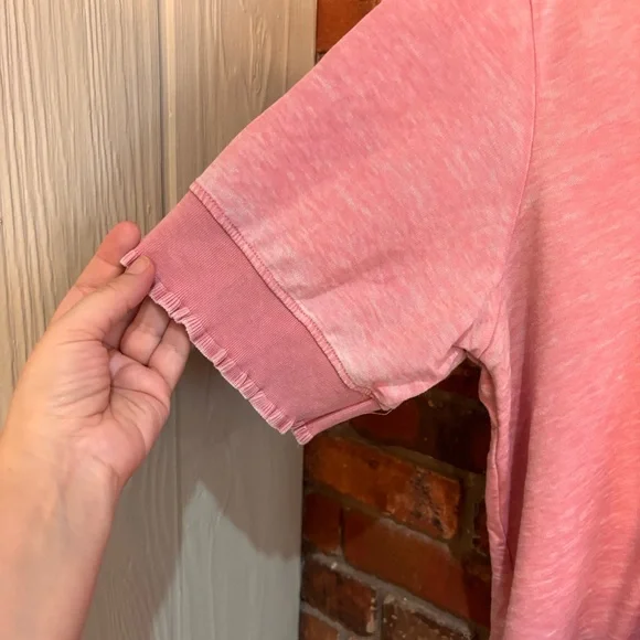 Jane + Delancey womens hooded short sleeve ruffle pullover tunic pink 2XL - Picture 3 of 5